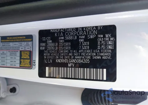 2022 Kia Sorento Hybrid Ex from USA, damaged, VIN KNDRHDLG4N5084205